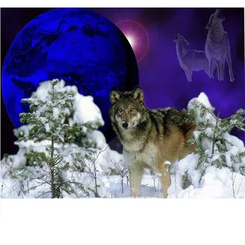 

Diamond Cross Stitch Wolf DIY 3D Diamond Painting Earth Snow Wolf Set For Embroidery Stitch Moonlight Beast Animal Paintings