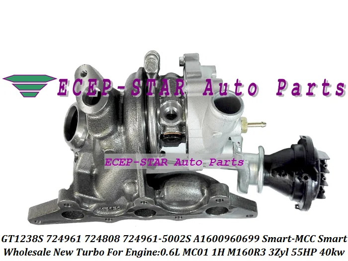 GT12 GT1238S 724961 724808 724961-5002S A1600960699 Turbo For Smart-MCC Smart 0.6L MC01 1H M160R3 3Zyl 55HP 40kw (2)