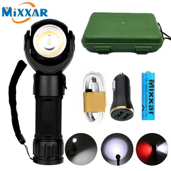

ZK5 Dropshipping T6 COB Magnetic LED Flashlight Torch 360 Rotation Work light lantern portable Camping Light Lamp USB charger