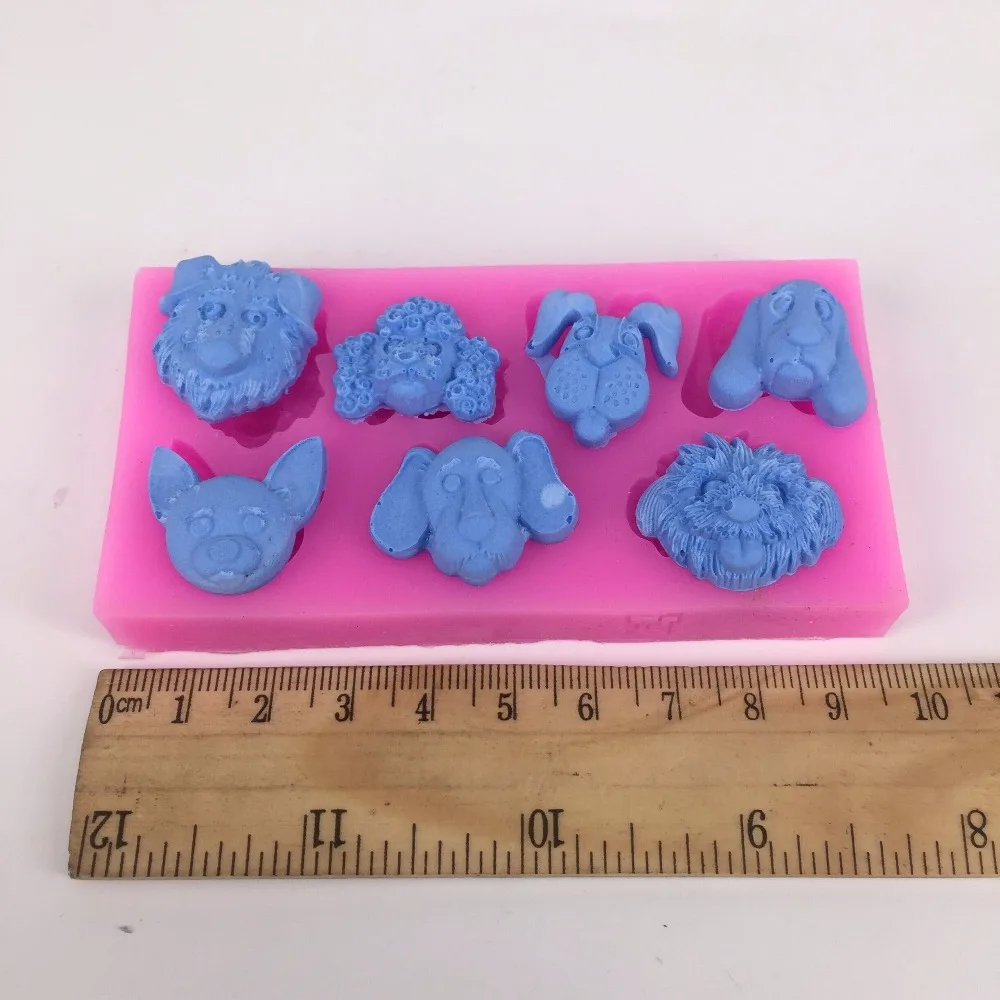 Силиконовая форма для домашних питомцев 7 отверстий S1015|cake fondant|chocolate mouldsilicone mold |