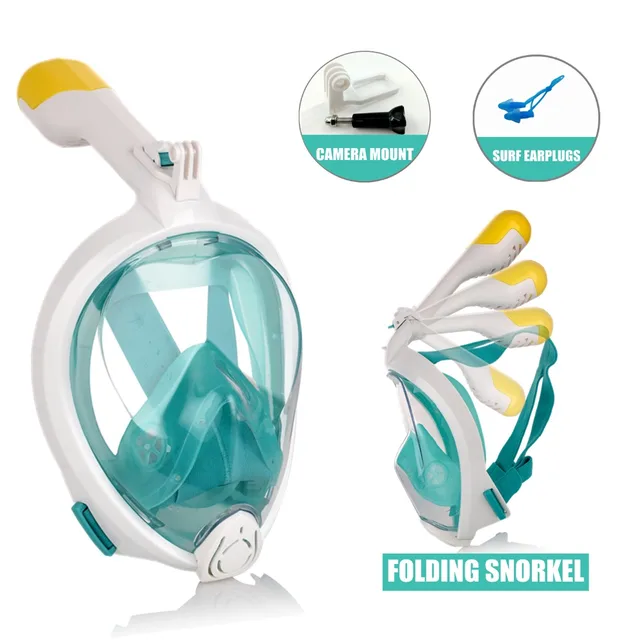 newest folding snorkel mask full face underwater scuba diving