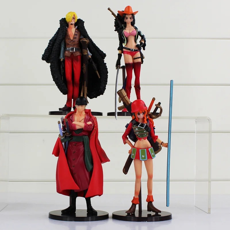 

4pcs/lot Anime One Piece Mini Action Figures The Straw Hats Roronoa/Zoro/Sanji/Robin Figure Toys