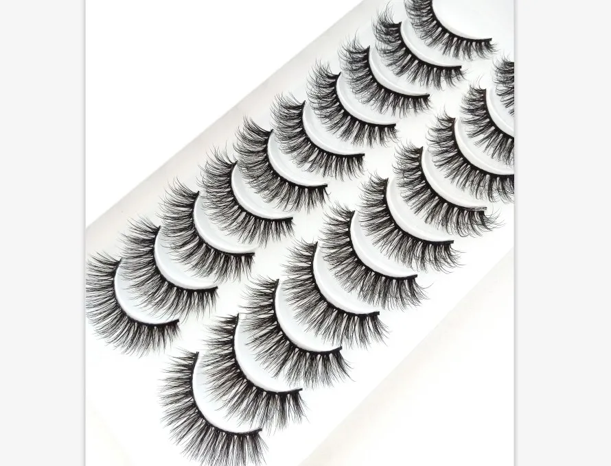 HBZGTLAD 1/5/10pairs Real Mink Eyelashes 3D Natural False Eyelashes 3d Mink Lashes Soft Eyelash Extension Makeup Kit Cilios - Color: 102