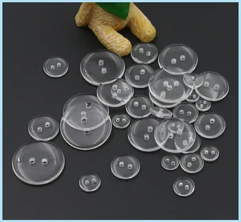 

20pcs Resin Clear Transparent 2 Holes Buttons Round Sewing Shirt Button Embellishments Accessories