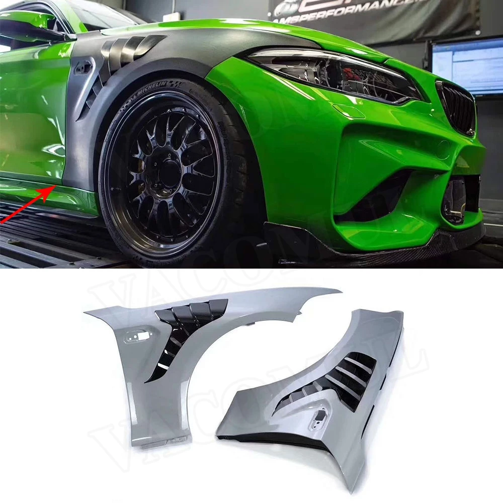

2 Series Carbon Fiber Front Bumper Body Kits Fender Vents Trims for BMW F87 M2 Coupe 2 Door 2016 2017 2018