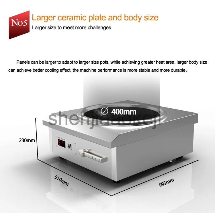 Commercial induction cooker 6000w high-power concave canteen cookers stir fry stove 220v 1pc