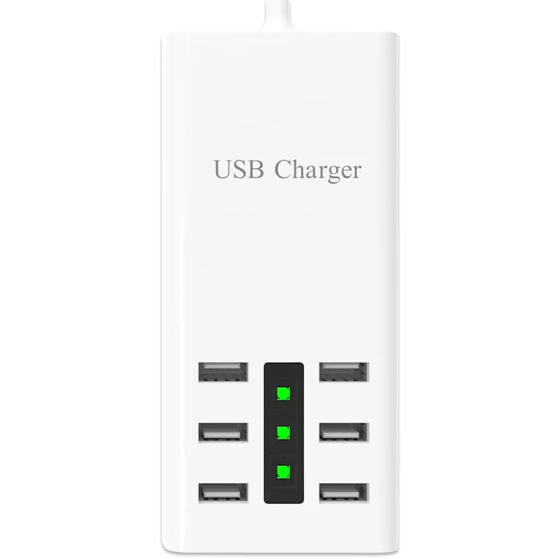 العالمي الذكية USB وحدة شاحن الهاتف المحمول متعددة ميناء Hub اللوحي محول سطح المكتب المقبس الذكي الطاقة شاحن 6 منافذ