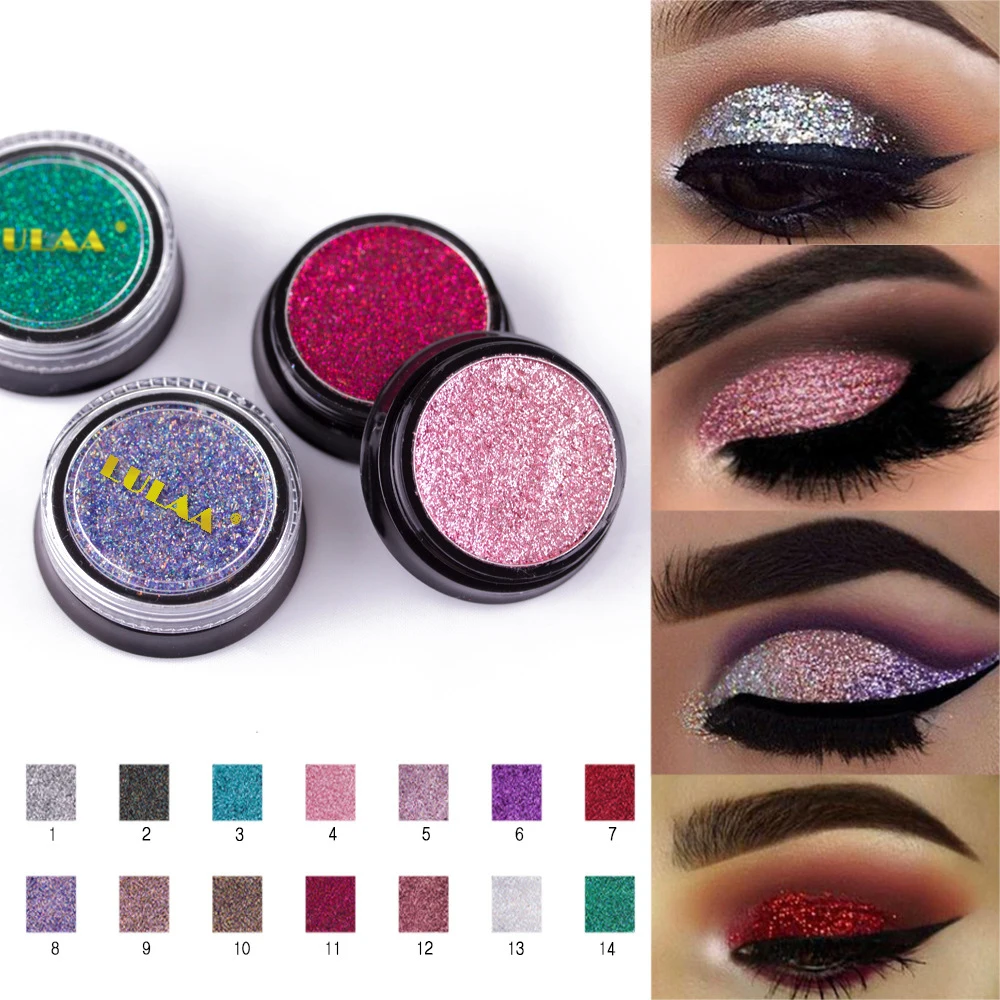 

14 Color Professional Shimmer Eyeshadow Palette Monochrome Pearl Sequins Eyeshadow Disc Color Pigmented Eyeshadow Palletes TSLM2