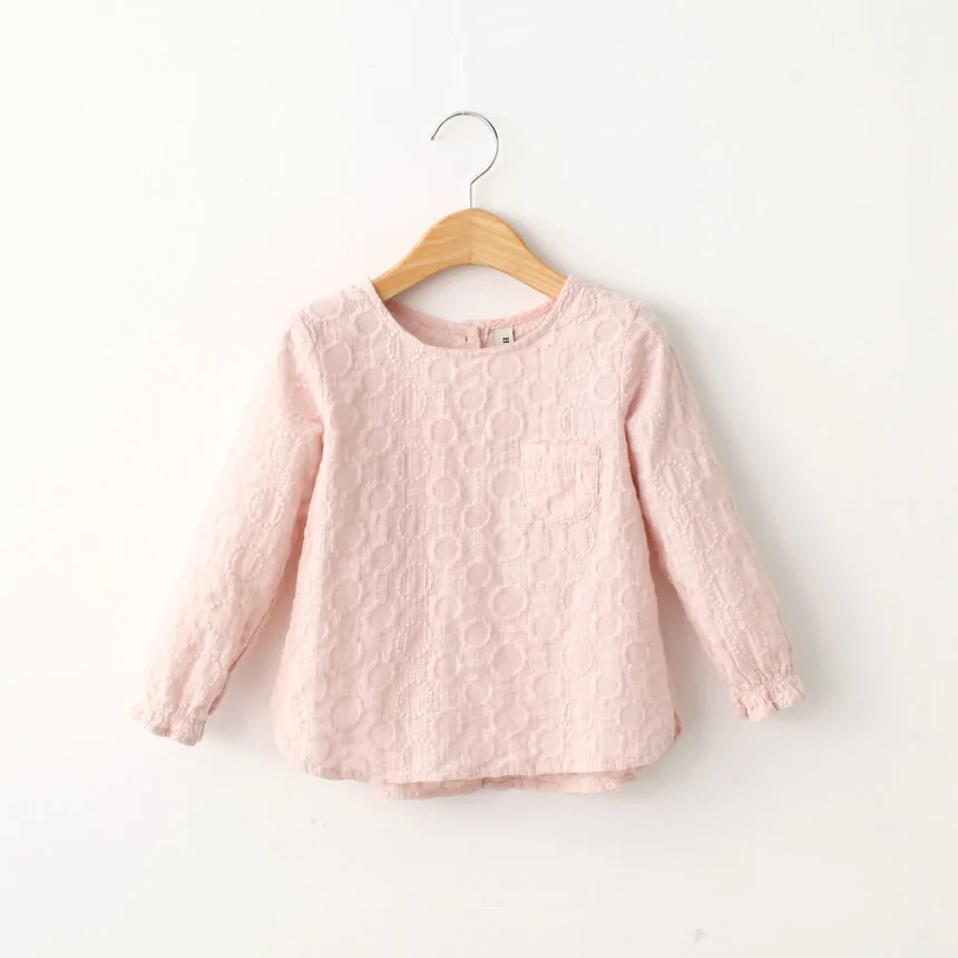 Sweet Children Girl Embroidered Lace Blouse Shirts Topsshirt cufflink