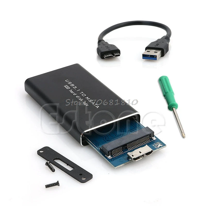 USB 3 1 to mSATA PCI E SATA SSD Adapter Converter Enclosure Hard font b Disk