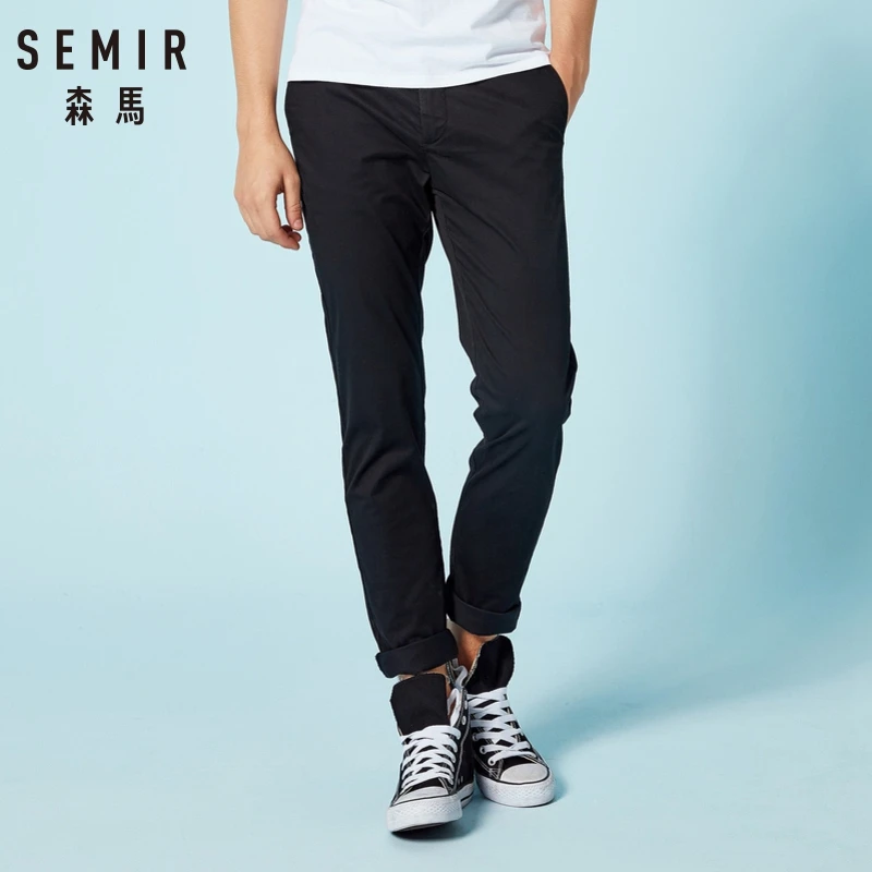 SEMIR мужские обтягивающие хлопковые брюки Чино карандаш повседневные модные
