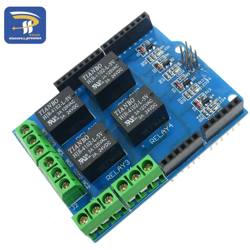 

4 channel 5v relay shield module, Four channel relay control board relay expansion board for UNO R3 mega 2560
