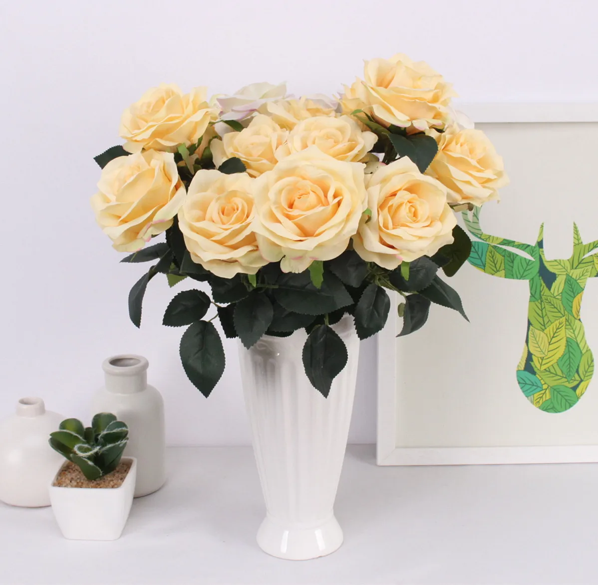 7 голов 40 см букет французских роз для гостиной, офиса, украшения сада, искусственные цветы, розы, шелковые цветочные искусственные цветы