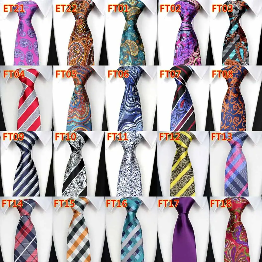 KT(лот 5 шт.) 8 см мужской классический галстук винтажный клетчатый Пейсли OEM Женихи Галстуки Свадебный день рождения галстук подарок - Цвет: KT Chart Color 2