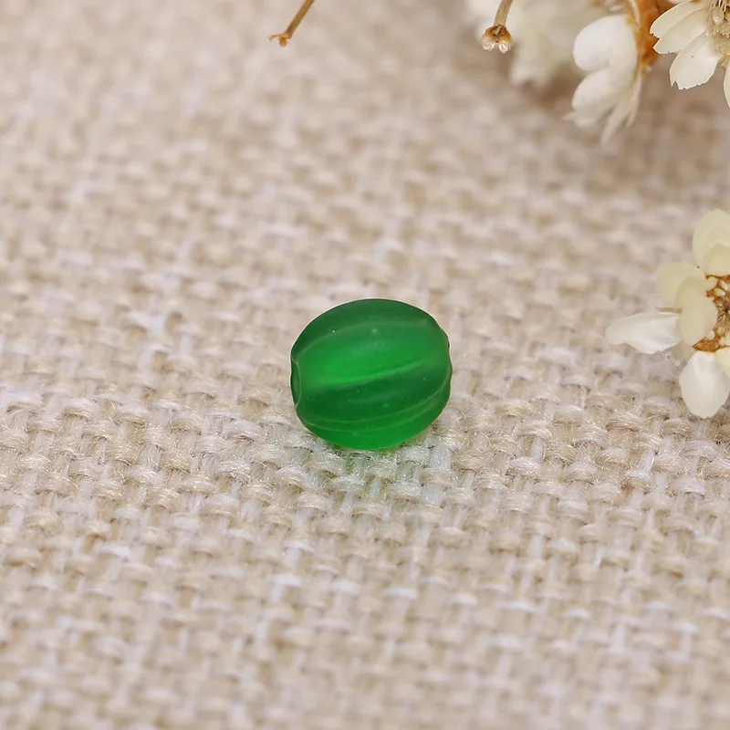 

20pcs/lot 8 10 12 14 16 18 20mm Frosted Round Loose Beads Pumpkin Shape Old Handmade Lampwork Glass Beads For DIY Jewelry Making