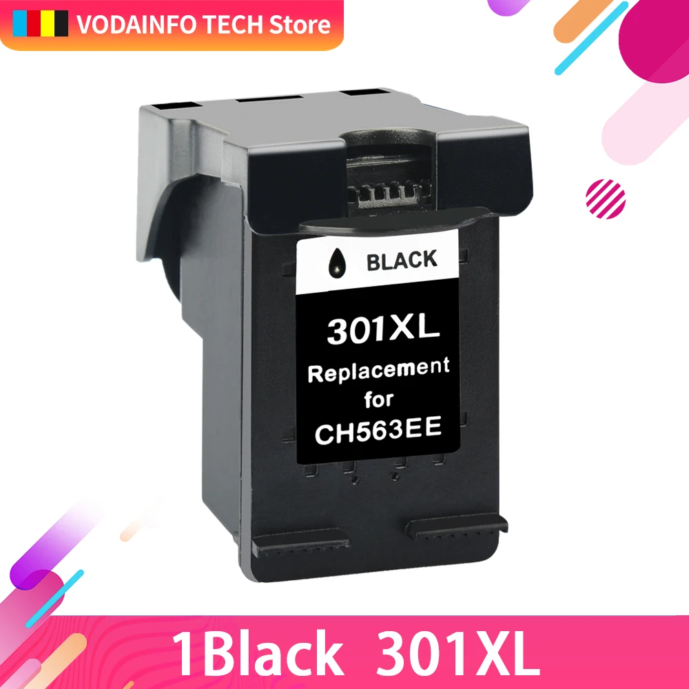 

QSYRAINBOW Refilled 301xl Ink Cartridges Replacement for hp 301xl Deskjet 1050 2050 2050s 3050 Envy 4500 4502 4504 5530 5532