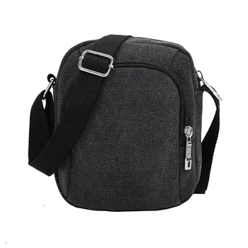 

mylb New style men's canvas bag single shoulder fashionable leisure crossbody soild simple color zipper bag 4 color