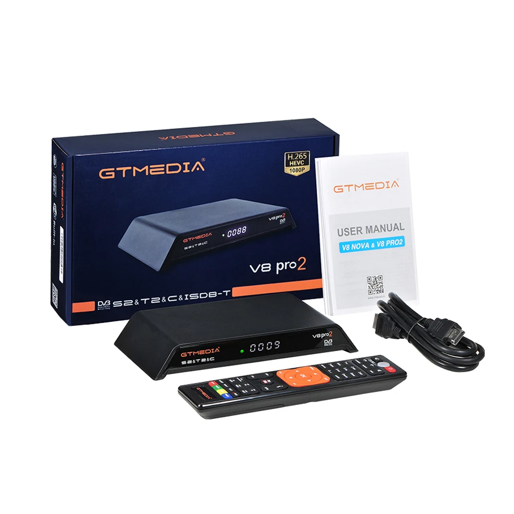 

GTmedia V8 Pro 2 Receptor DVB-S2 DVB-C DVB-T2 Support IPTV Power Vu DRE &Biss Key Satellite TV Receiver 1080P