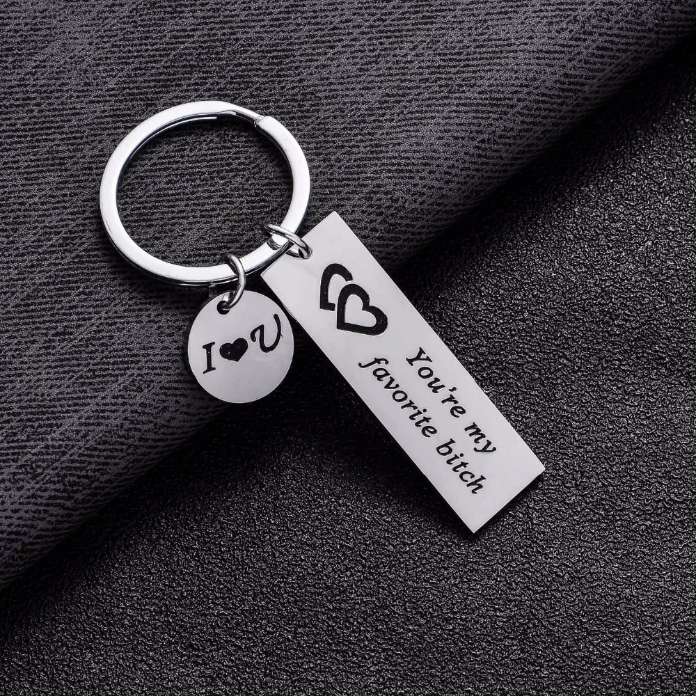 Funny Keychain You're My Favorite Stainless Steel Love Key Chain