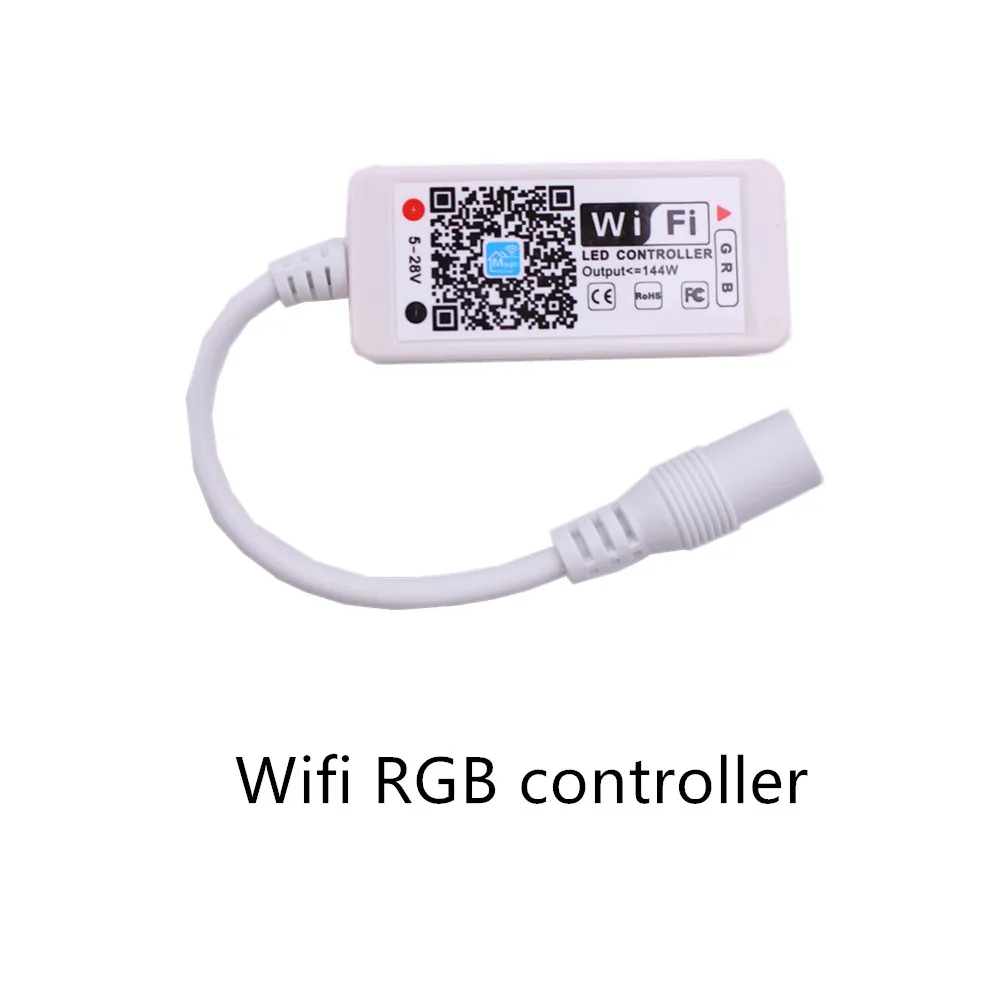 DC 5V 12V 24V Mini WiFi светодиодный RGB / RGBW контроллер iOS Android APP 24Key ИК пульт дистанционного