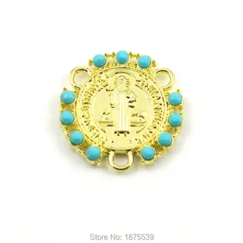 

round rosary centerpiece gold color quality connector for rosary making