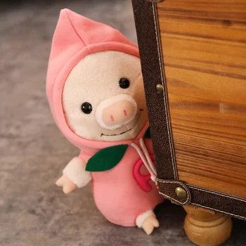 

1pc 28cm 40cm cartoon nectarine peach coat pig pacify plush doll hold pillow stuffed toy children wedding celebration gift