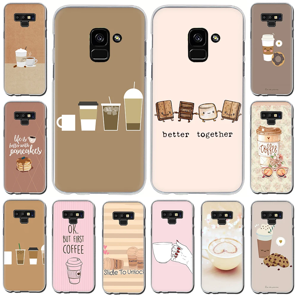 

Coffee Wine Cup book Hard Phone Cover Case For Samsung Galaxy A7 A8 A9 2018 A10 A30 A40 A50 A70
