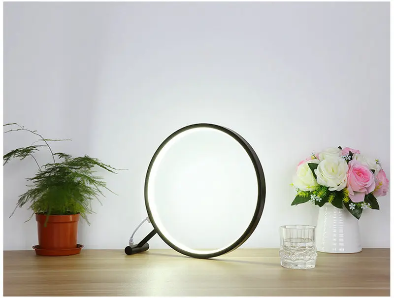 ArtPad акриловая круглая Современная креативная художественная настольная лампа-деко металлическое кольцо настольная светодиодный Лупа в форме лампы прикроватная лампа для спальни