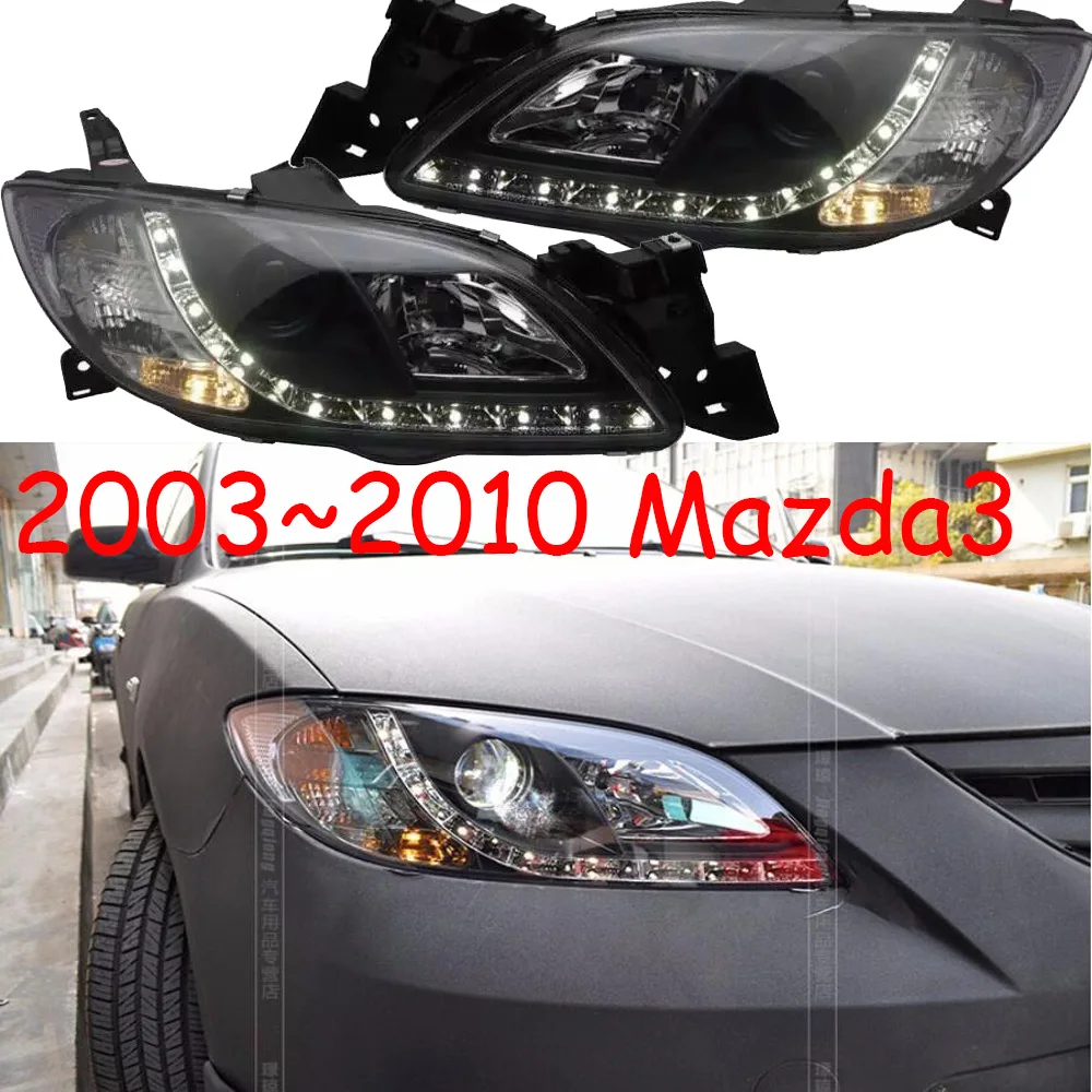 2 шт., автомобильный Стайлинг для Mazda 3, светодиодный фонарь, 2003~ 2010 лет, Мазда 3, светодиодные фары DRL, hi lo Beam H7, HID Xenon, автомобильные аксессуары