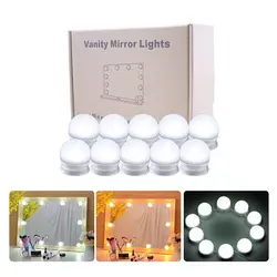 Горячие Vanity светодиоды для зеркал комплект затемнения 10 ламп освещения DIY трубчатое приспособление для макияжа туалетный столик LSF99