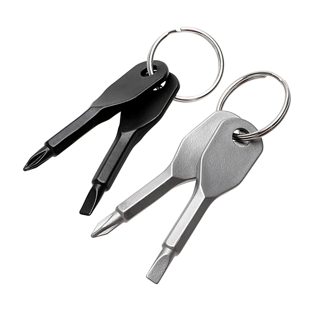 

DIYWORK 1 Set Stainless Steel Key Shape Multifunction EDC Screwdriver Mini Slotted Phillips Screwdrivers Pocket Repair Tool