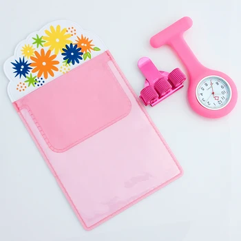 

Silicone brooch watch nurse fob watch nursing gift quartz Pen Clips 4 color Penholder Doctors Nurses Dedicated Pen Bag Practical