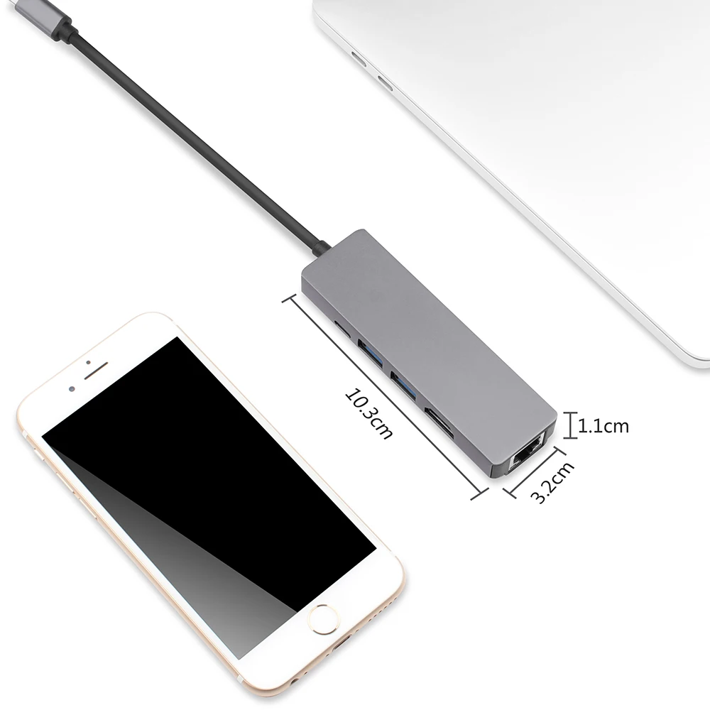 USB C концентратор HDMI к Gigabit Ethernet Rj45 Lan адаптер для Macbook Pro 13 15 16 Air 13,3 Thunderbolt 3 USB-C порт зарядного устройства