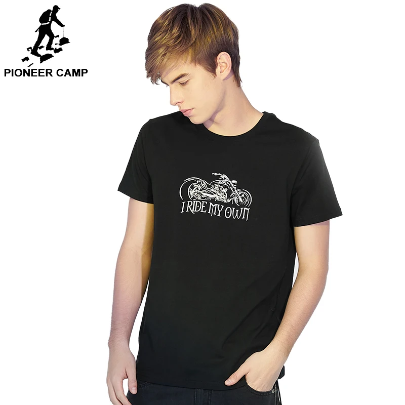 

Pioneer Camp t-shirt mens 100% cotton men casual printed motorcycle brand clothing tops tees male O-neck ADT906231