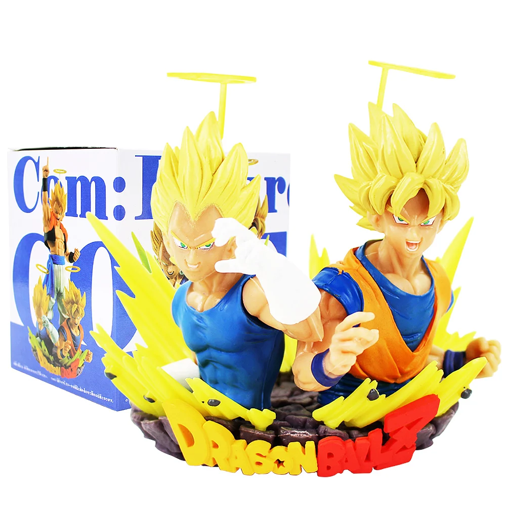 

10cm Anime Dragon Ball Z Goku Vegeta Bust Statue Com:Figuration Gogeta Vol.2 Ver PVC Action Figure Model Collection Toy