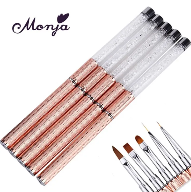 

Nail Art Metal Acrylic Liquid Powder Carving UV Gel Extension Builder French Flower Stripe Painting Drawing Liner Brush