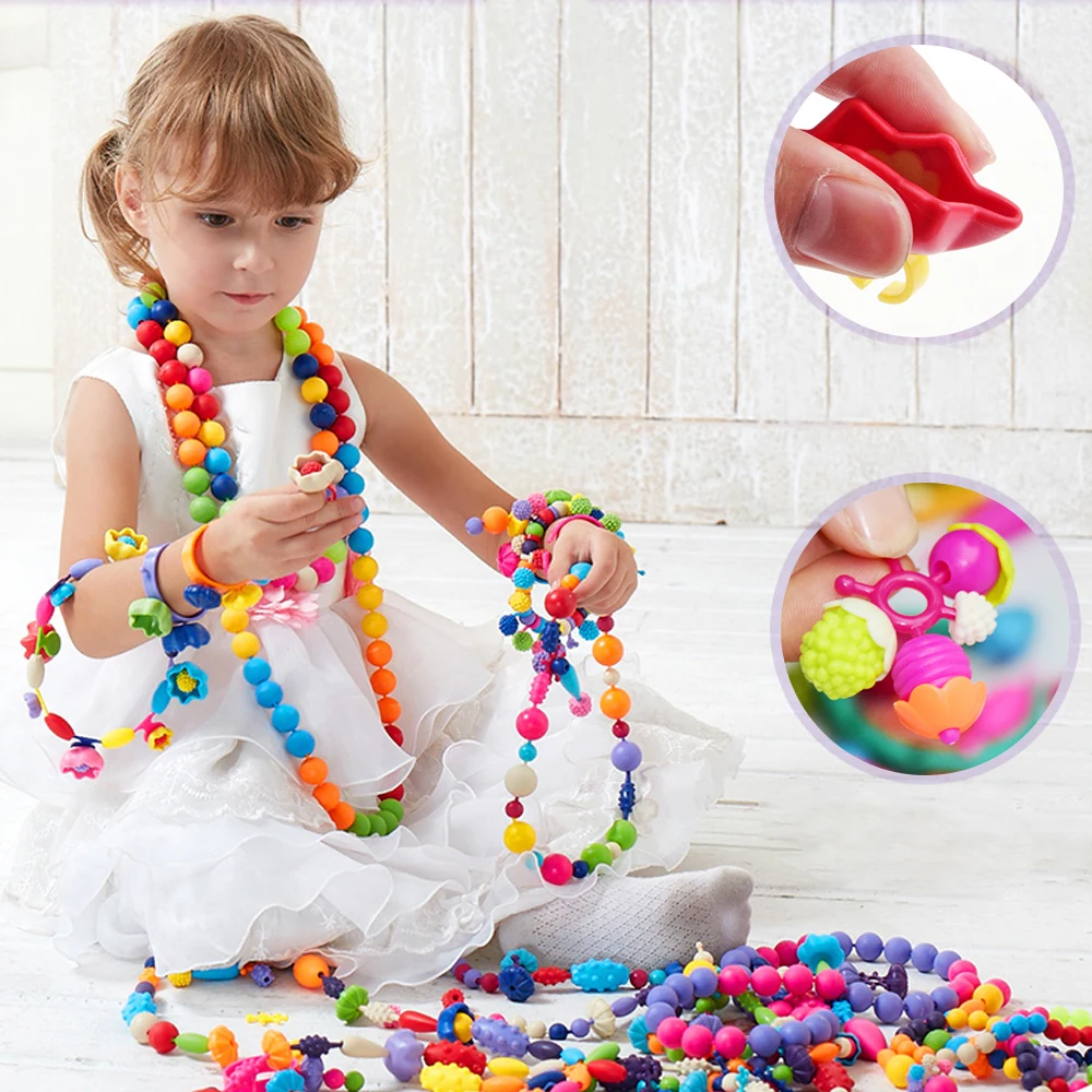

300g Toys Pop Beads Snap Together Jewelry Puzzle Toys Fashion DIY Educational Kids Craft Gifts for Girls