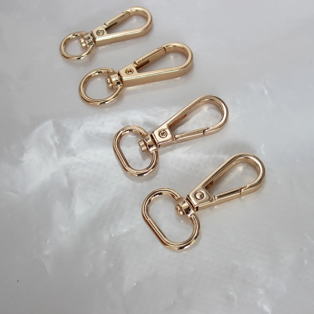 5 pcs Metal Swivel Trigger Lobster Clasp Snap Hook Key Chain Ring Lanyard DIY Craft Outdoor Backpack Bag Parts Accessories - Цвет: gold