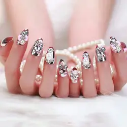 Ногтей Ювелирные изделия с алмазами ногтей алмазный со стразами большой алмаз вспышки Свадебные ногтей ювелирные изделия роспись ногтей
