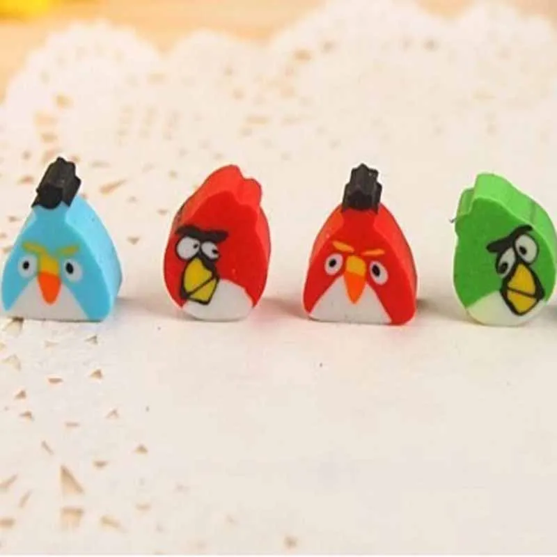 WESON 30pcs/lot Lovely Bird Cartoon Rubber Pencil Eraser New Children