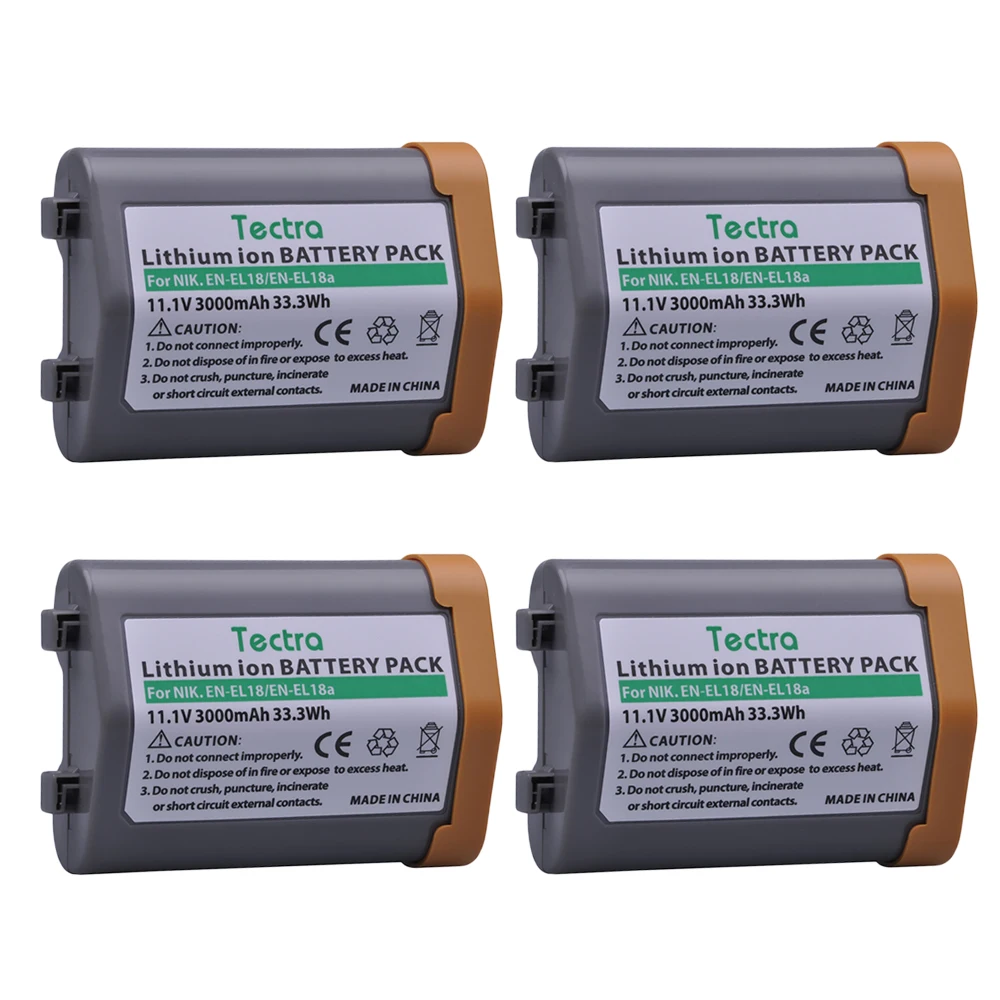 4Pcs Battery for Nikon EN-EL18, EN-EL18a, EN EL18a, ENEL18, EN EL18, ENEL18a, MH26a, MH-26a, MH-26 and Nikon D4, D4S, D5 Camera