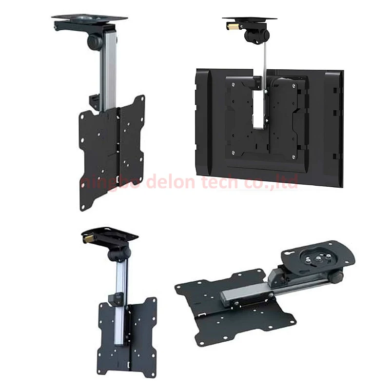 CB 1 aluminum 20kg tilt down 30&quot 27&quot 13&quot monitor ceiling mounted bracket LCD TV support on inclined roof rotate 360 swivel|tv