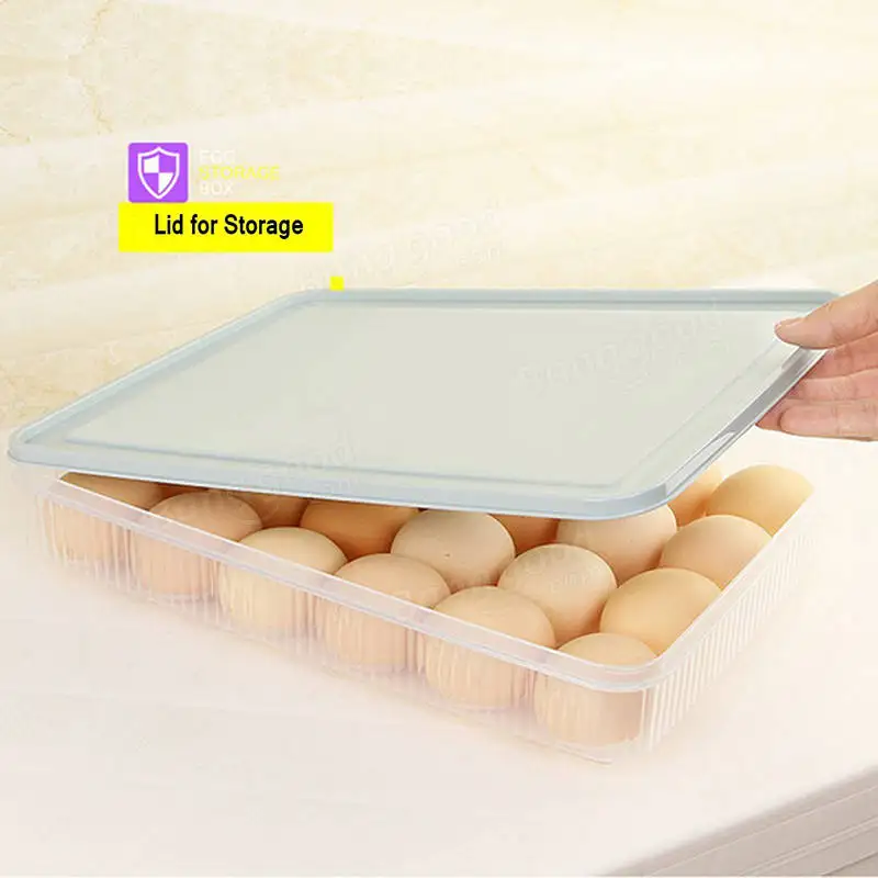 KCASA KC-ES01 24 Slots Egg Refrigerator Storage Holder Organizer Kitchen With Dust-Proof Lid