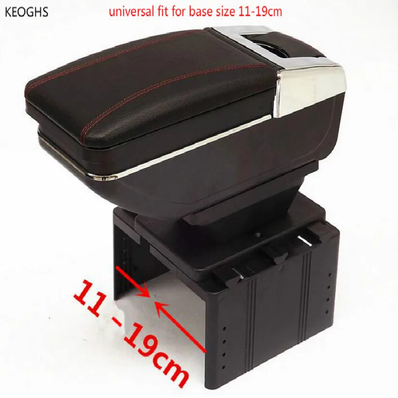 

High-capacity universal car armrest PU Multi-function universal armrest retractable armrests fit for Base wide 11-19.5CM