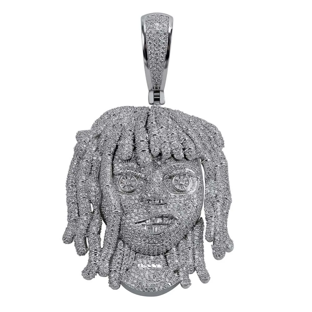 Персонализированное ожерелье с кулоном Lil Pump с 10 мм кубинской цепочкой мужские цепи с фианитами в стиле хип-хоп Подвески серебряного цвета ювелирные изделия