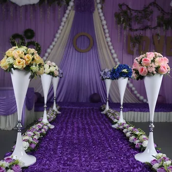 

70cm Tall White Flower Stand Wedding Flower Vase Table Centerpiece Wedding Decoration