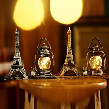 

Home Decor Antique Tower Model Lantern Decor Miniature Resin Night Light Craft Ornament Study Kids Best Friends Gifts Craft