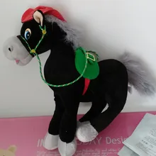 Русский язык Поющая песня плюшевая Черная лошадь Мягкая кукла, электронные игрушки для детей, подарок на день рождения Рождество