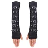 Devil Fashion Punk Winter Arm Warmers Fingerless Gloves Black Gothic Unisex Arm Gloves Arm Protection With Metal Button ► Photo 2/6