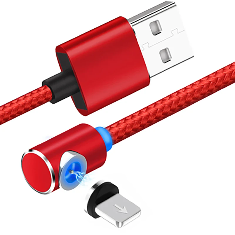 1 м Быстрый Магнитный зарядный кабель 2.4A Micro usb type C зарядное устройство для iPhone X samsung S8 huawei Магнитный телефонный кабель Шнур - Тип штекера: Red For IOS